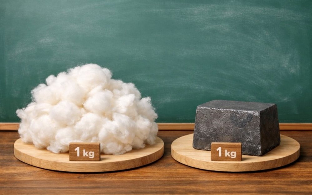 Đố toán 'hack não': 1 kg bông và 1 kg sắt, cái nào nặng hơn?