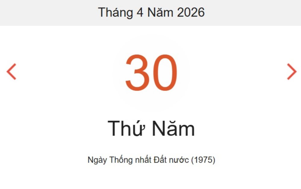 Xem lịch âm hôm nay 30/04