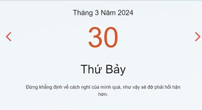 Lịch âm 30/3 - Âm lịch hôm nay 30/3 nhanh và chính xác - lịch vạn niên 30/3/2024
