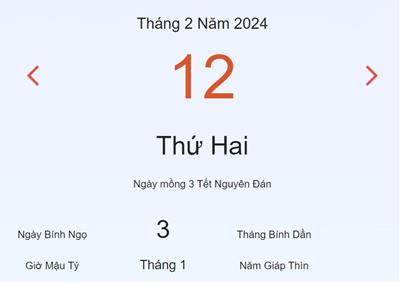 Lịch âm 12/2 - Âm lịch hôm nay 12/2 nhanh và chính xác - lịch vạn niên 12/2/2024