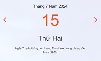 Lịch âm 15/7 - Âm lịch hôm nay 15/7 nhanh và chính xác - lịch vạn niên 15/7/2024