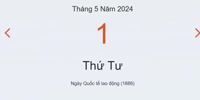 Lịch âm 1/5 - Âm lịch hôm nay 1/5 nhanh chóng, chính xác - lịch vạn niên 1/5/2024