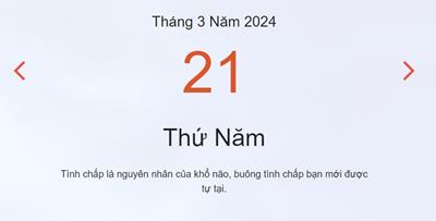 Lịch âm 21/3 - Âm lịch hôm nay 21/3 nhanh và chính xác - lịch vạn niên 21/3/2024
