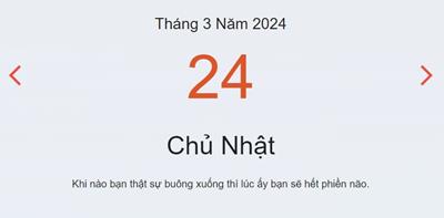 Lịch âm 24/3 - Âm lịch hôm nay 24/3 nhanh và chính xác - lịch vạn niên 24/3/2024