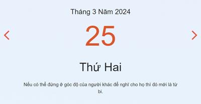 Lịch âm 25/3 - Âm lịch hôm nay 25/3 nhanh và chính xác - lịch vạn niên 25/3/2024