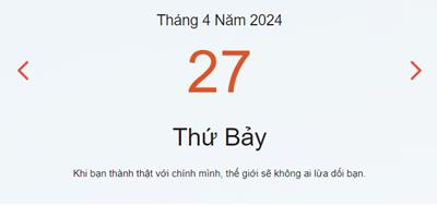 Lịch âm 27/4 - Âm lịch hôm nay 27/4 nhanh chóng và chính xác - lịch vạn niên 27/4/2024