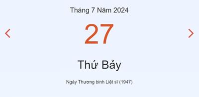 Lịch âm 27/7 - Âm lịch hôm nay 27/7/2024 nhanh và chính xác nhất
