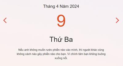 Lịch âm 9/4 - Âm lịch hôm nay 9/4 nhanh chóng và chính xác - lịch vạn niên 9/4/2024