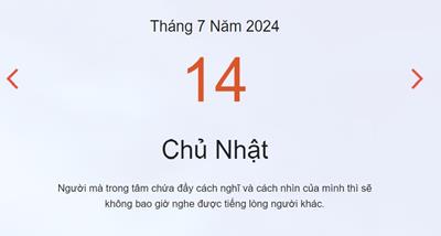 Lịch âm 14/7 - Âm lịch hôm nay 14/7 nhanh và chính xác - lịch vạn niên 14/7/2024
