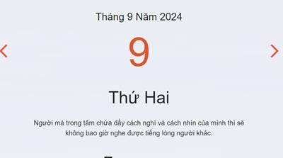 Lịch âm 9/9 - Âm lịch hôm nay 9/9 chính xác nhất - lịch vạn niên 9/9/2024