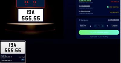 Biển số 'siêu đẹp' 19A-555.55 được trả 2,69 tỷ đồng