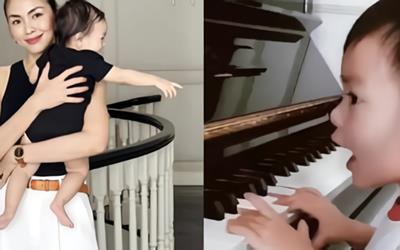 Tăng Thanh Hà khoe cận mặt con trai út, tuổi lển 3 đã bộc lộ năng khiếu được "thừa hưởng" từ mẹ