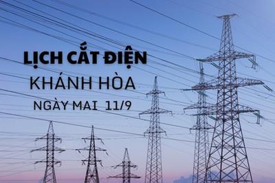 Lịch cắt điện Khánh Hòa Nha Trang ngày 11/9/2025 cập nhật mới nhất