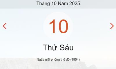 Lịch âm 10/10 - Âm lịch hôm nay 10/10 chính xác nhất - lịch vạn niên ngày 10/10/2025
