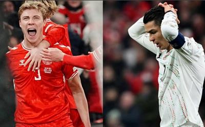 Phản ứng của Ronaldo khi bị Hojlund ăn mừng 'siuuu' ngay trước mặt