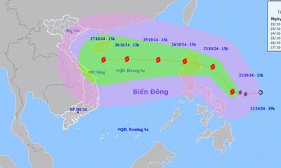 Bão TRAMI tiến gần Biển Đông, cường độ mạnh thêm
