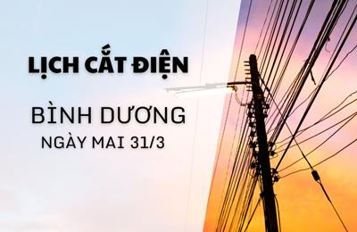 Lịch ngừng cung cấp điện Bình Dương ngày mai 31/3