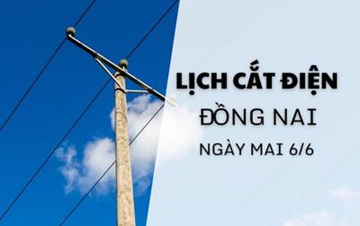 Lịch cắt điện Đồng Nai ngày mai 6/6/2025 cập nhật mới nhất