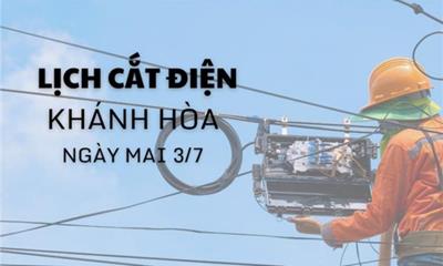 Lịch cắt điện Khánh Hòa ngày mai 3/7/2025 mới nhất