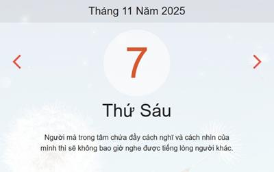 Lịch âm 7/11 - Âm lịch hôm nay 7/11 chính xác nhất - lịch vạn niên ngày 7/11/2025