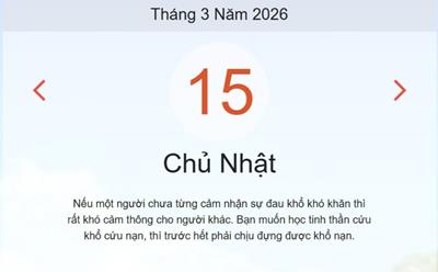 Xem lịch âm dương hôm nay 15/3
