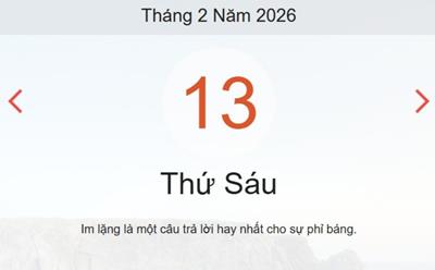 Xem lịch âm dương hôm nay 13/2