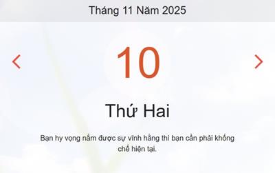 Xem lịch âm dương hôm nay 10/11