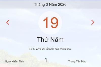 Xem lịch âm dương hôm nay 19/3