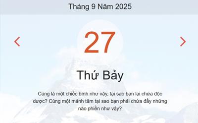 Xem lịch âm dương hôm nay 27/9