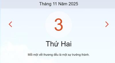 Lịch âm 3/11 - Âm lịch hôm nay 3/11 chính xác nhất - lịch vạn niên ngày 3/11/2025