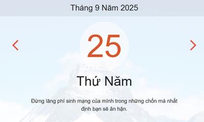 Xem lịch âm dương hôm nay 25/9