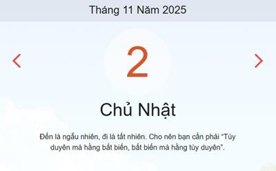 Xem lịch âm dương hôm nay 2/11