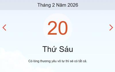 Xem lịch âm dương hôm nay 20/2