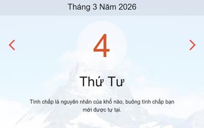 Xem lịch âm dương hôm nay 4/3