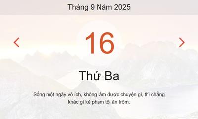 Lịch âm 16/9 - Âm lịch hôm nay 16/9 chính xác nhất - lịch vạn niên ngày 16/9/2025