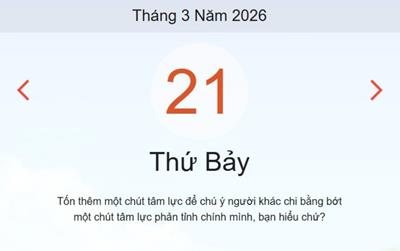 Xem lịch âm dương hôm nay 21/3