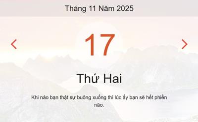 Xem lịch âm dương hôm nay 17/11