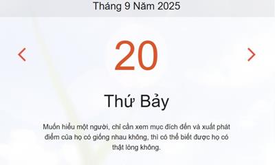Lịch âm 20/9 - Âm lịch hôm nay 20/9 chính xác nhất - lịch vạn niên ngày 20/9/2025
