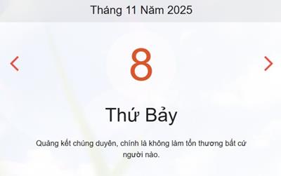 Lịch âm 8/11 - Âm lịch hôm nay 8/11 chính xác nhất - lịch vạn niên ngày 8/11/2025