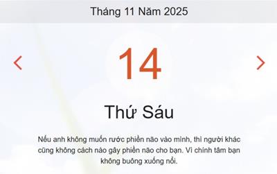 Lịch âm 14/11 - Âm lịch hôm nay 14/11 chính xác nhất - lịch vạn niên ngày 14/11/2025