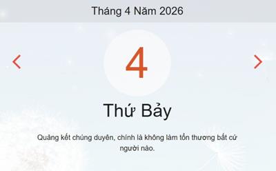 Xem lịch âm dương hôm nay 4/4