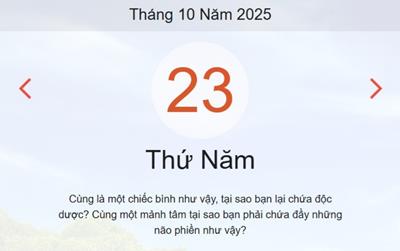 Xem lịch âm dương hôm nay 23/10
