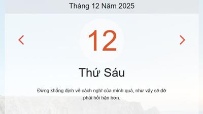 Lịch âm 12/12 - Âm lịch hôm nay 12/12 chính xác nhất - lịch vạn niên ngày 12/12/2025
