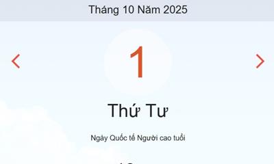 Lịch âm 1/10 - Âm lịch hôm nay 1/10 chính xác nhất - lịch vạn niên 1/10/2025