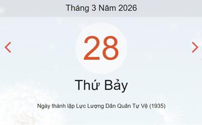 Xem lịch âm dương hôm nay 28/3