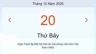 Xem lịch âm dương hôm nay 20/12