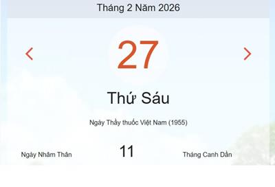 Xem lịch âm dương hôm nay 27/2