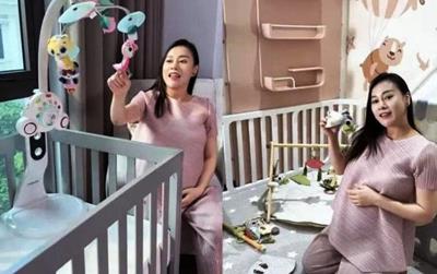 Phương Oanh khệ nệ bụng bầu chuẩn bị phòng riêng cho cặp song sinh