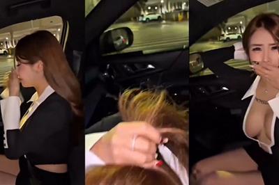 Cô gái gây sốc khi có hành động ‘lạ’ trên xe thu hút người xem