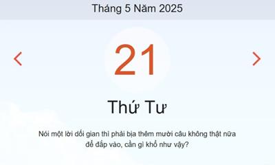 Lịch âm 21/5 - Âm lịch hôm nay 21/5 chính xác nhất - lịch vạn niên ngày 21/5/2025